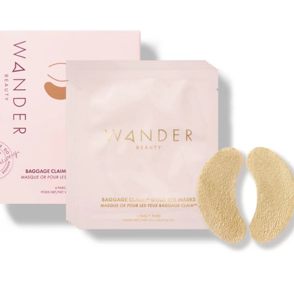 NEW Wander Beauty Baggage Claim™ Gold Eye Masks 6 pairs
